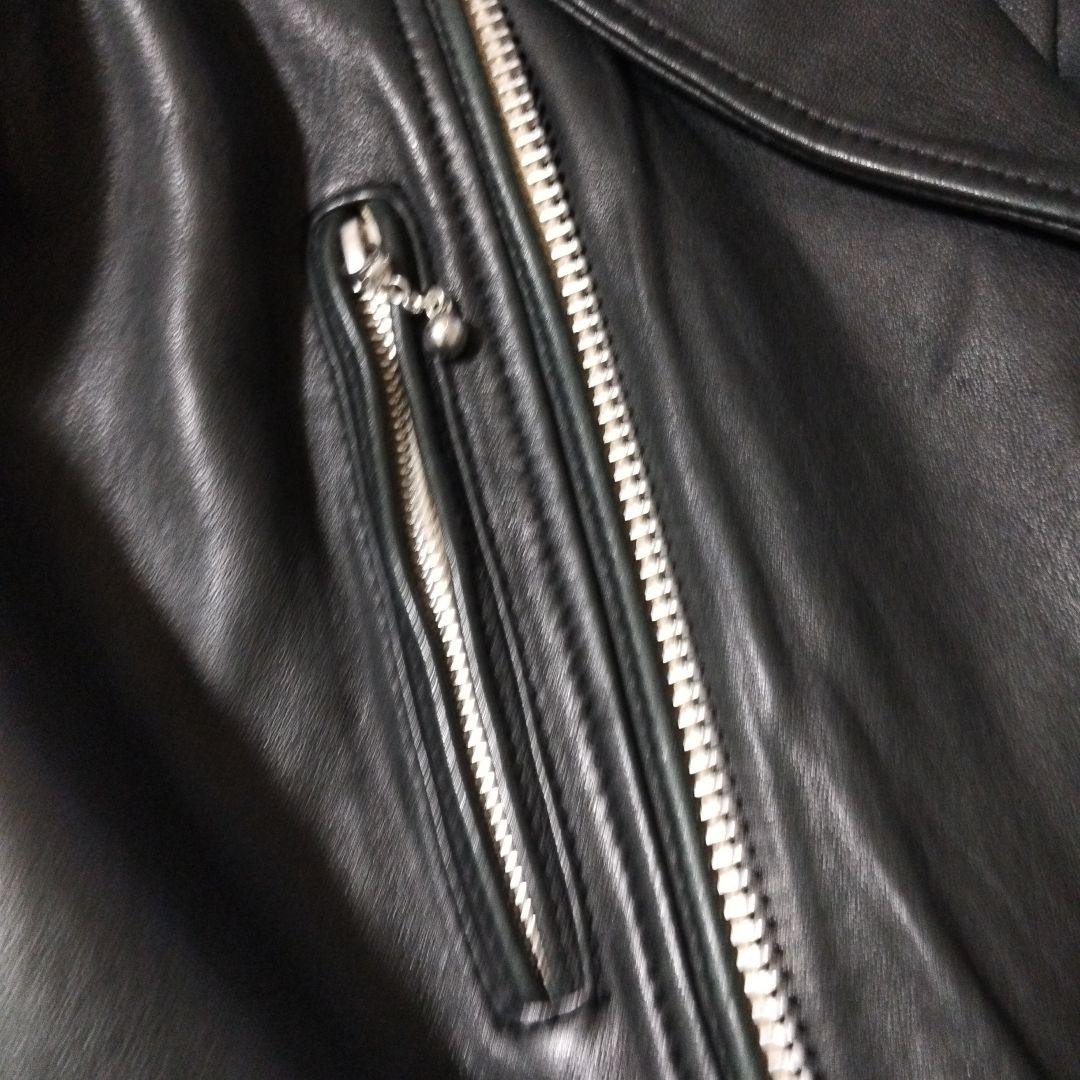 ナノユニバース ライダースレザージャケット 黒 本革