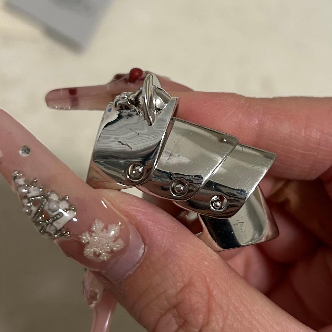 金*目様 ヴィヴィアンウエストウッド アーマーリング ガンメタル　Mサイズ