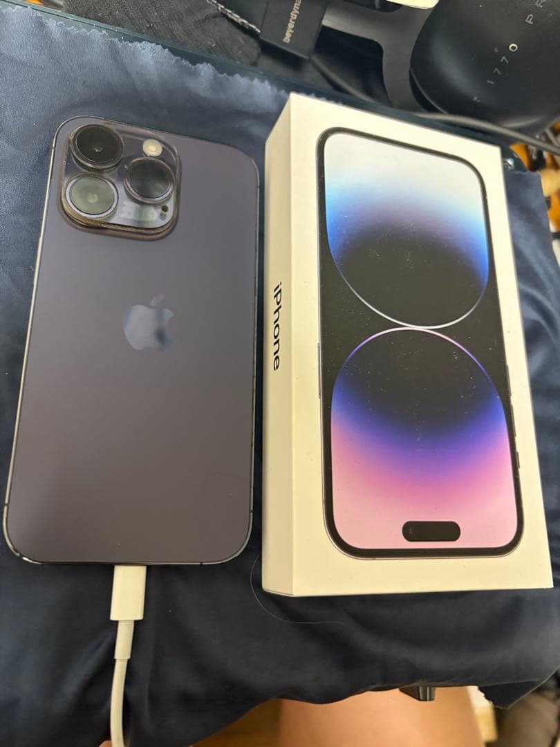 Apple iPhone 14 Pro ディープパープル 256GB ケース付き