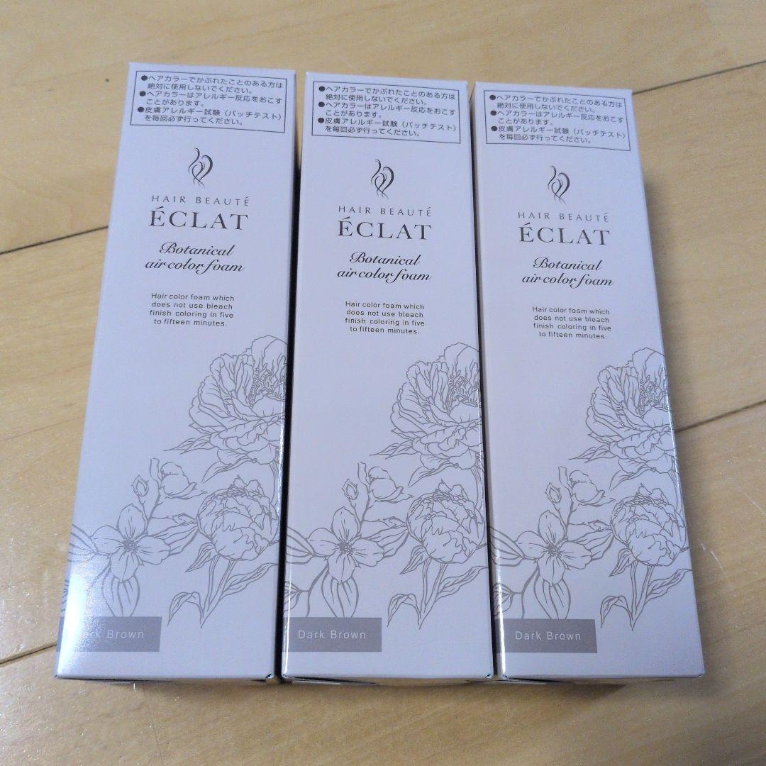 ヘアボーテエクラ ボタニカルエアカラーフォーム ダークブラウン3本セット