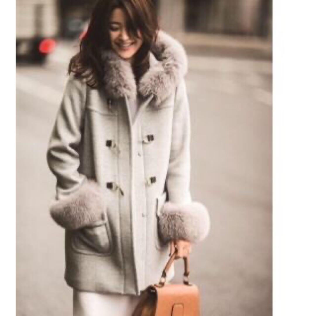 ジャスグリッティー ダッフルコート フォックス ファー 金具 牛革