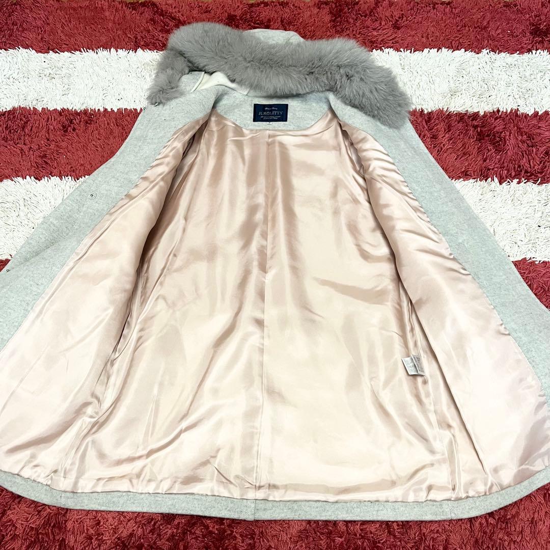 ジャスグリッティー ダッフルコート フォックス ファー 金具 牛革