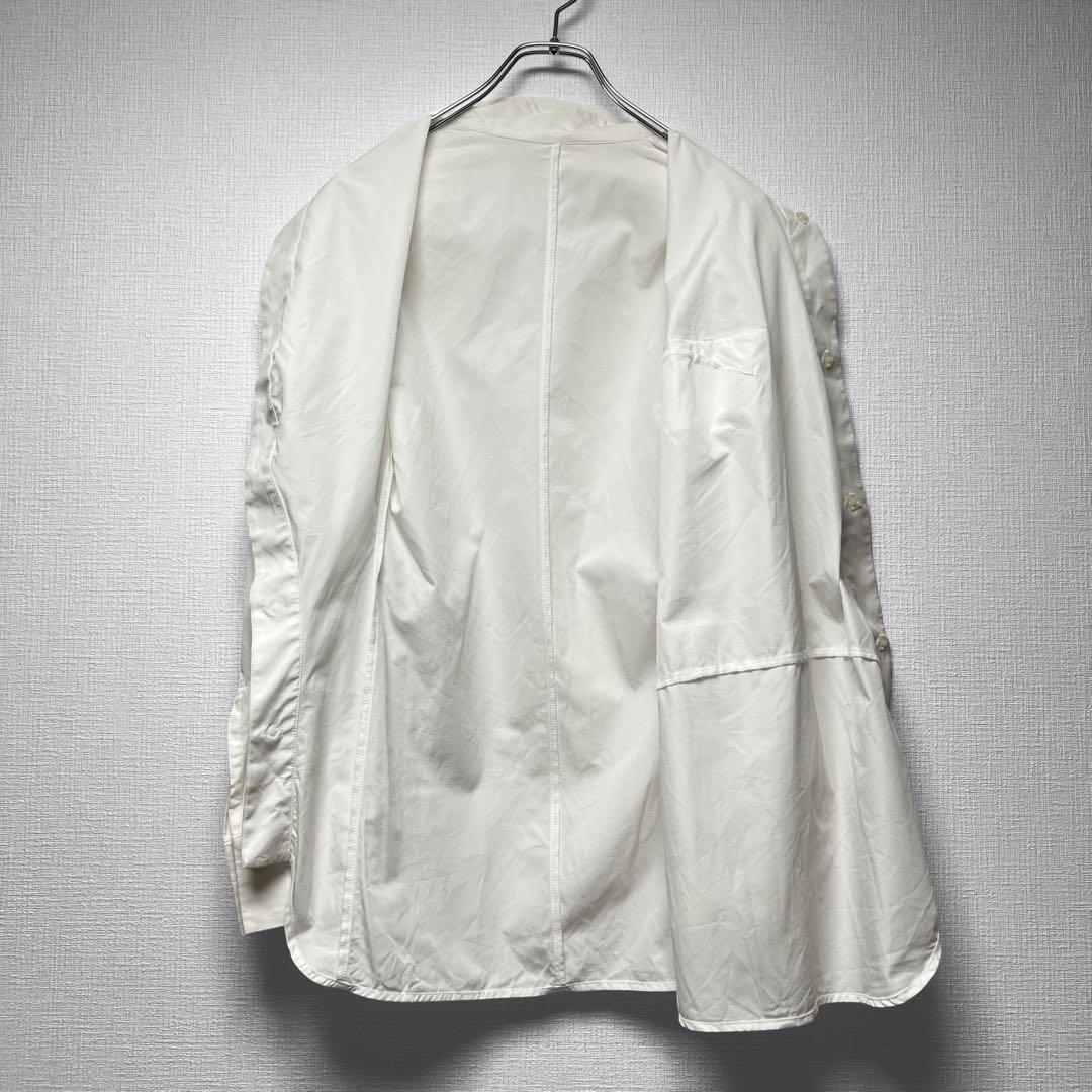 ヨウジヤマモトファム 斜めボタン 変形デザインシャツ スナップボタン 比翼仕立て