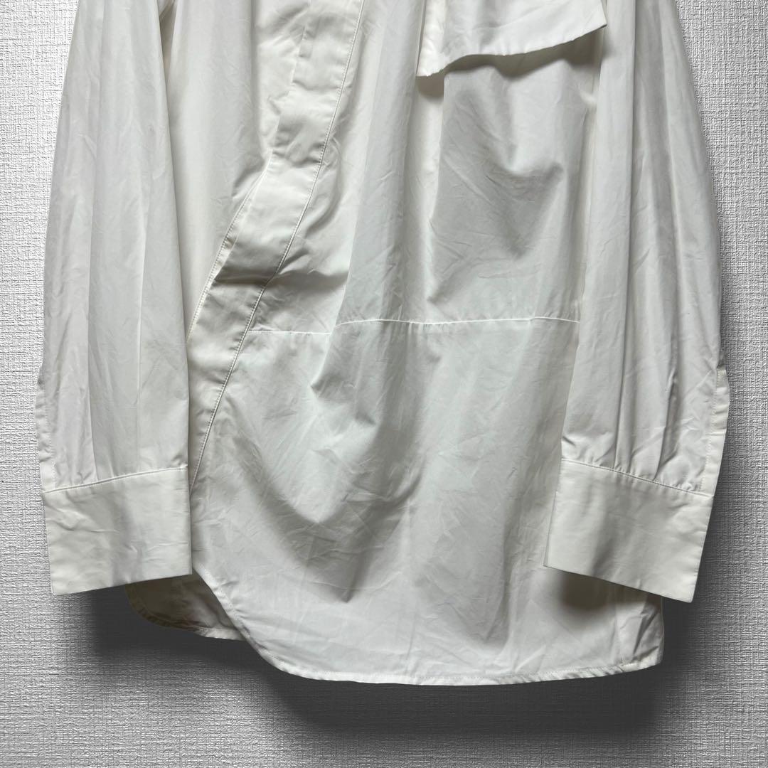 ヨウジヤマモトファム 斜めボタン 変形デザインシャツ スナップボタン 比翼仕立て