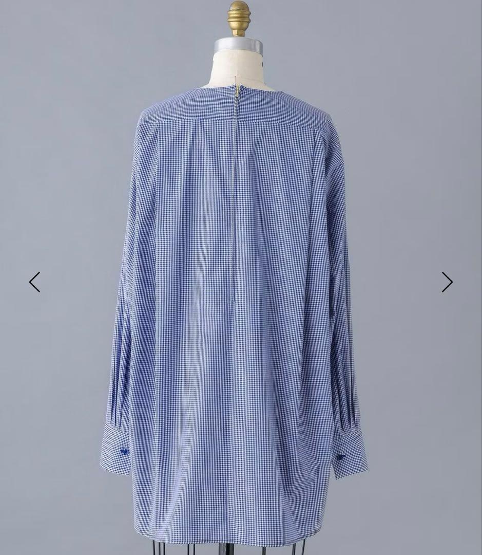 blamink ギンガムチェッククルーネックブラウス