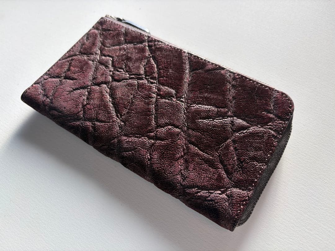 three2four LIZ L字ジップ 象革ボルドー