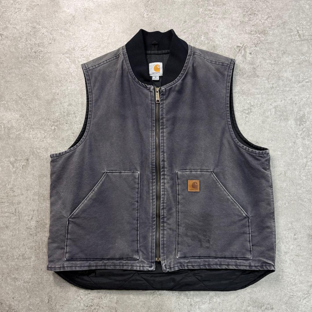 雰囲気◎carhartt カーハート【L】ダックベスト フェード 希少