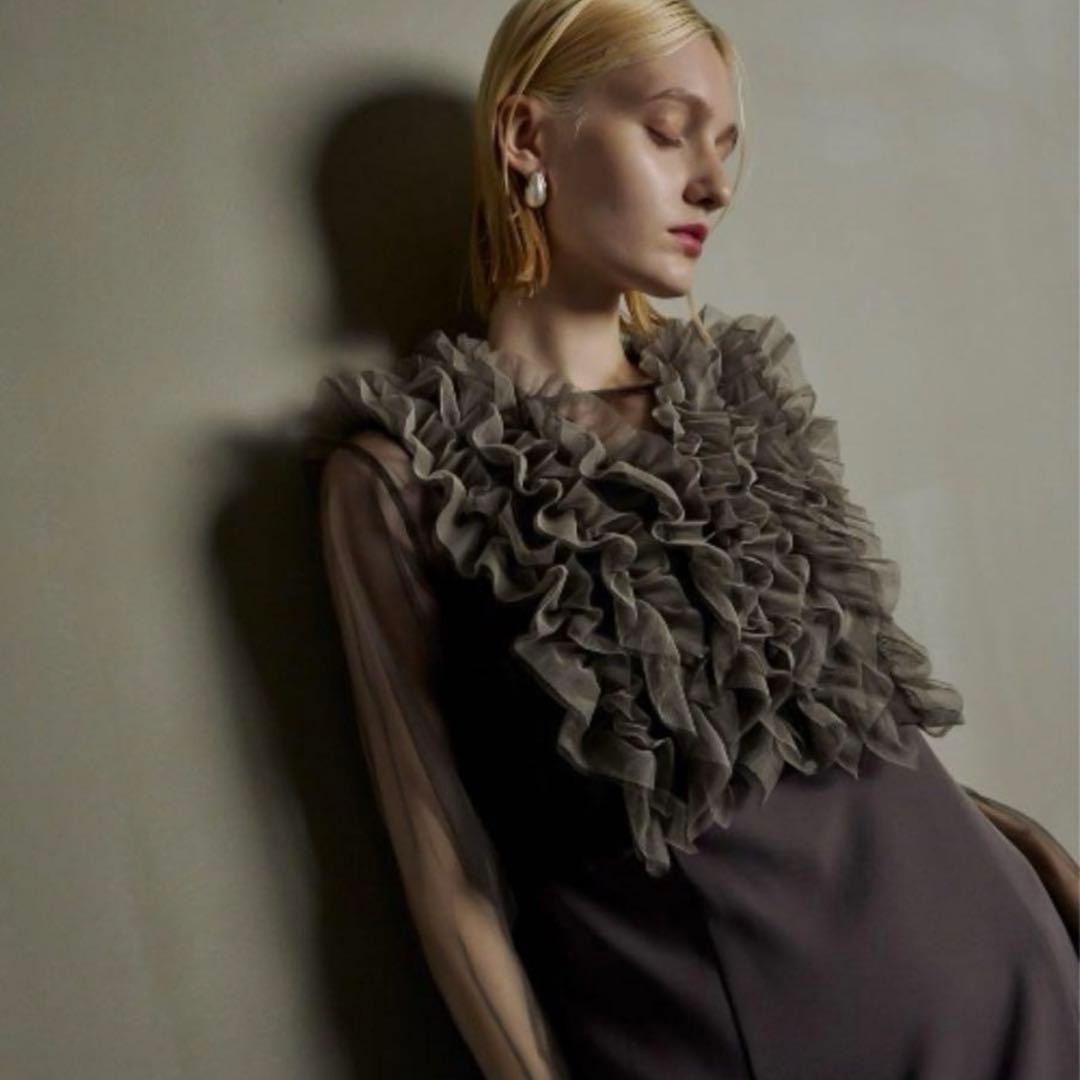 et.UNiVER Many way frill dress ブラウン S