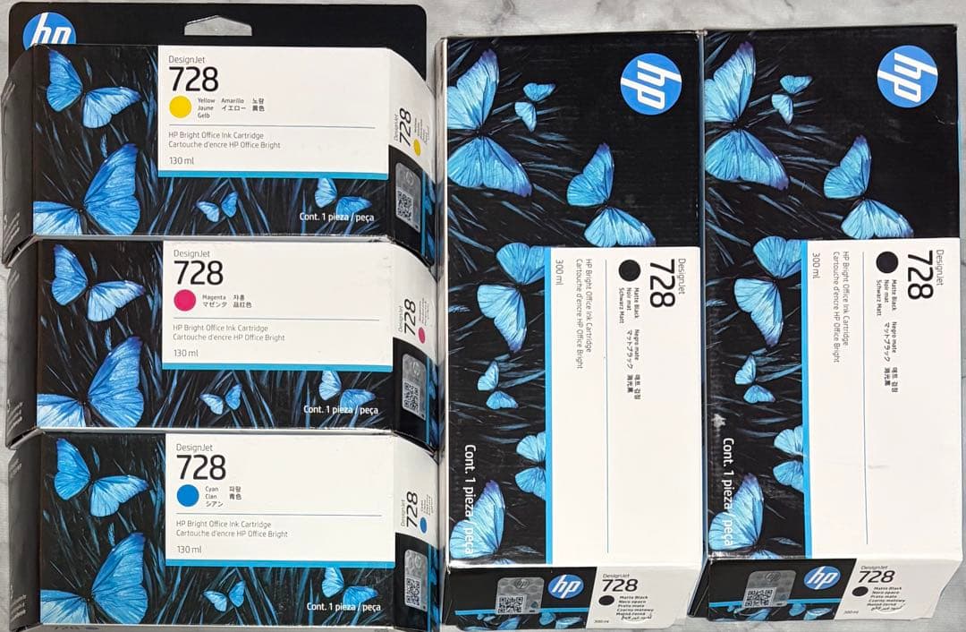 HP728純正インク 計5個　期限2027/FEB〜2027/MAR