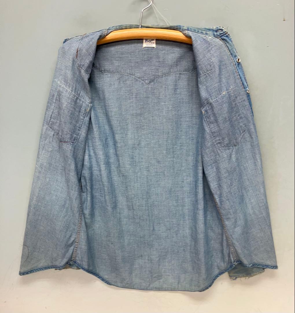 ビンテージ！60s wrangler 27mwウエスタン デニムシャツ15-33