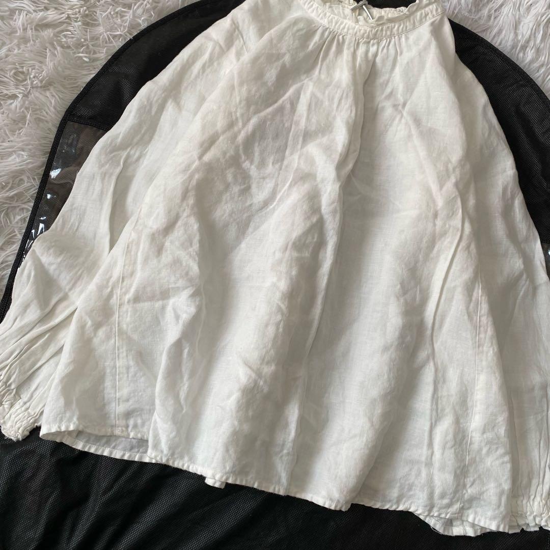 nest Robe 洗える 2way リネンフリルネックブラウス フリーサイズ