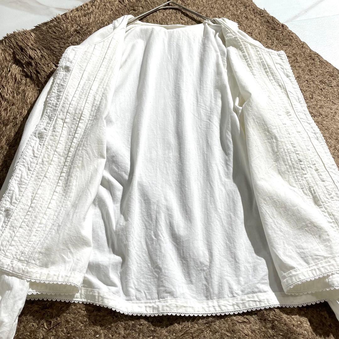 入手困難✨ ピンクハウス ピコ加工 フリル ブラウス 長袖 コットン ホワイト