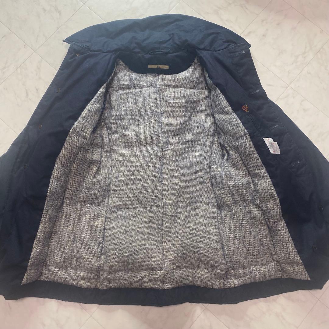 希少✨45R インディゴ染　ダウンジャケット　モッズコート　ネイビー　紺