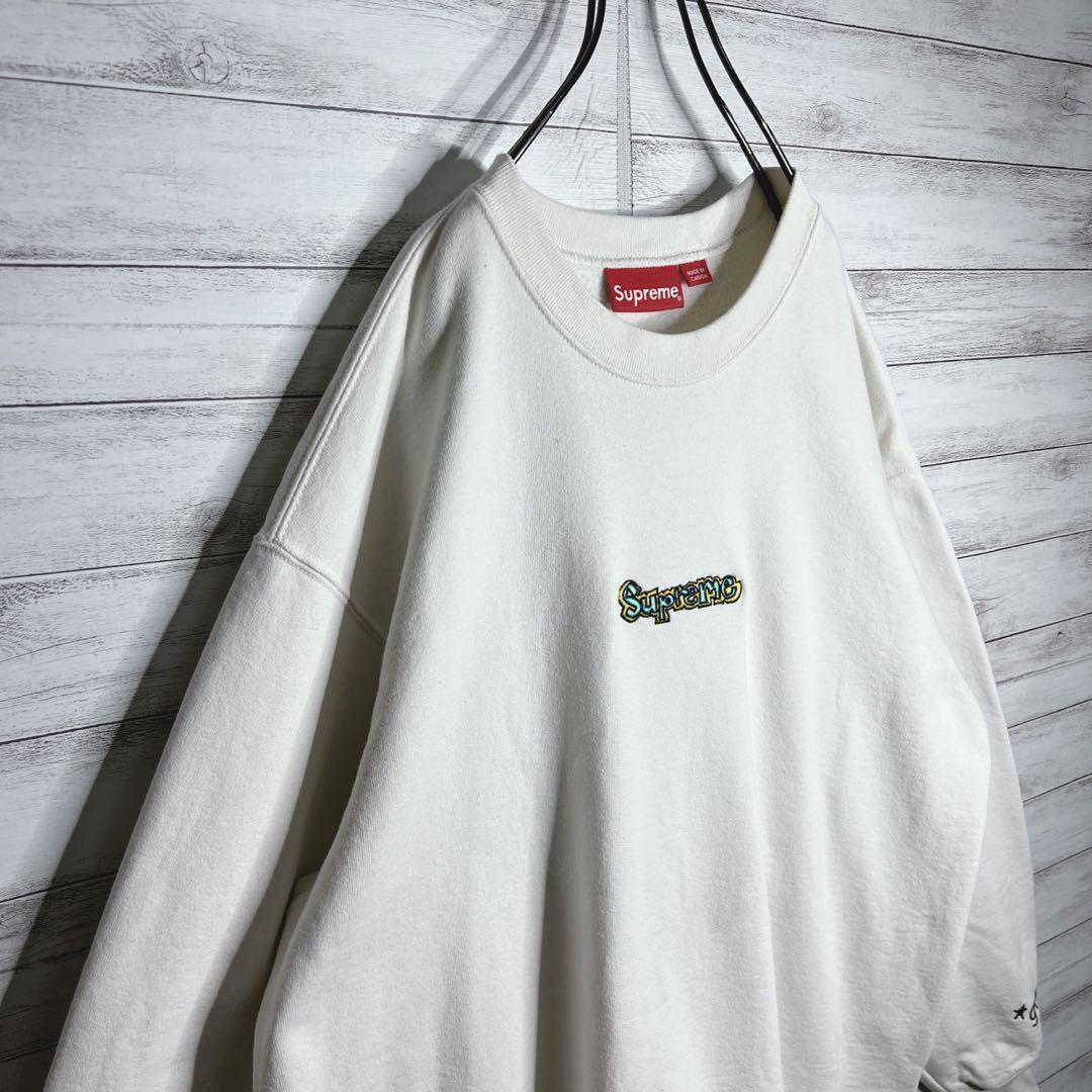 【入手困難!!】シュプリーム ✈︎カナダ製 刺繍 トレーナー 肉厚 裏起毛