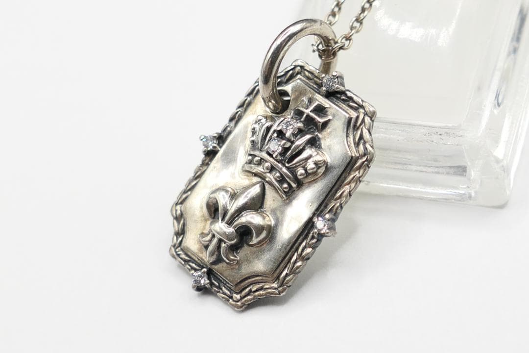 美品　パトリックコックス　プレート　クラウン　ネックレス　リリー　ジルコニア