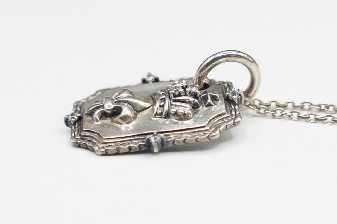 美品　パトリックコックス　プレート　クラウン　ネックレス　リリー　ジルコニア