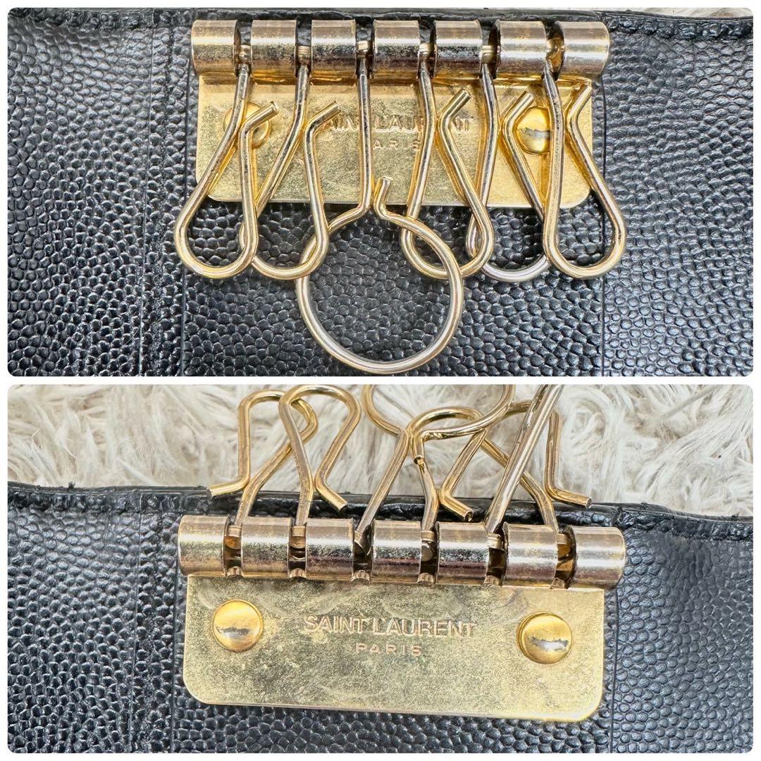 【極美品】サンローラン キーケース 6連 カサンドラ YSL ブラック 黒