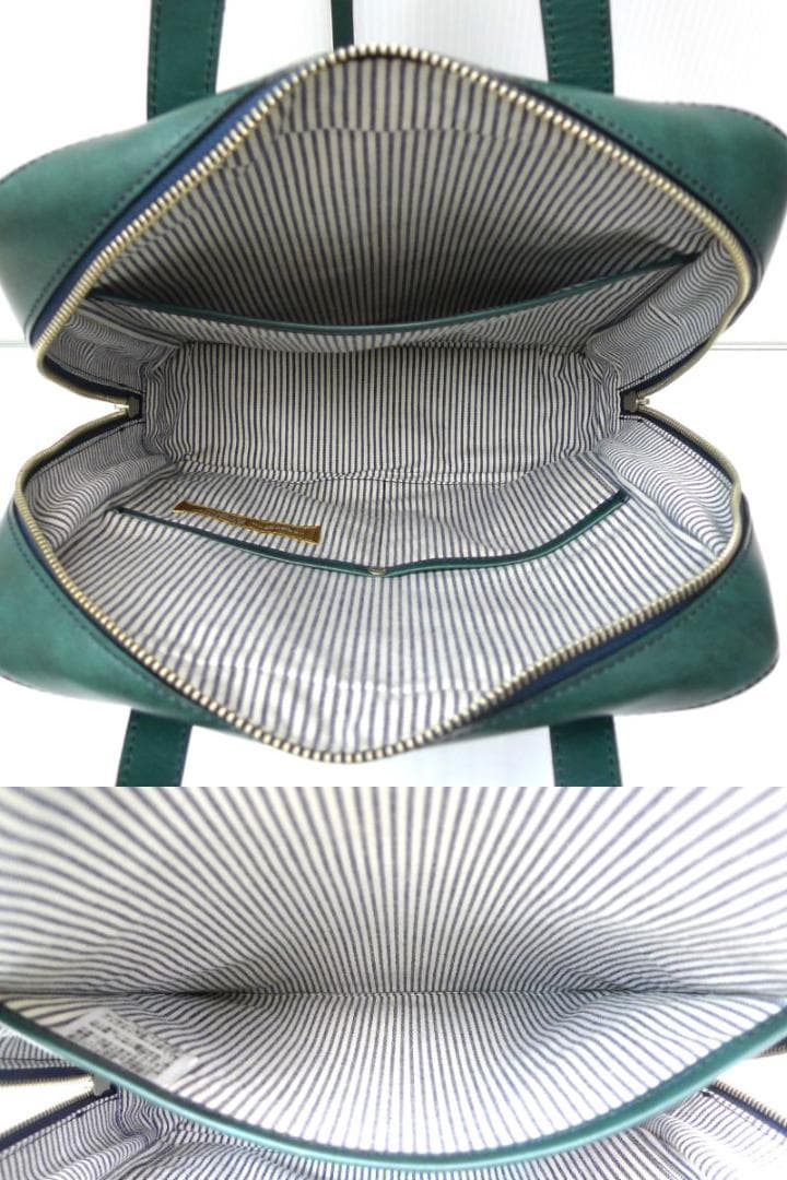 HERGOPOCH　トートバッグ　ワキシングレザー　ミッドナイトグリーン