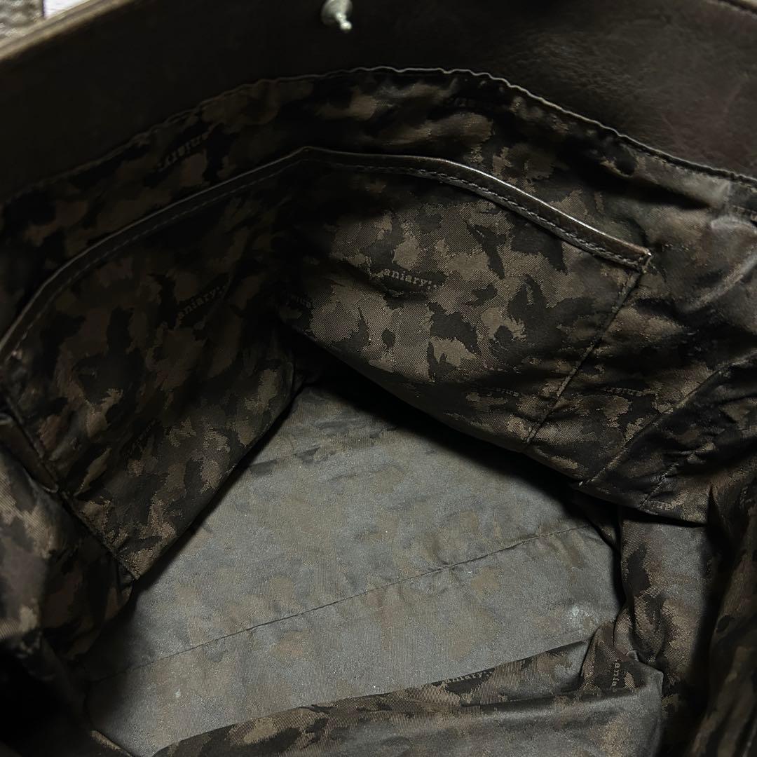 【aniary】 メンズ レザー トートバッグ ブラウン 肩掛け A4可能