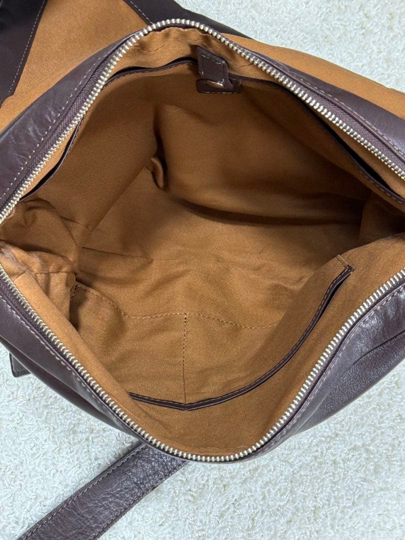 【美品】 土屋鞄 フラップ メッセンジャー バッグ ステッチ 本革 レザー 茶