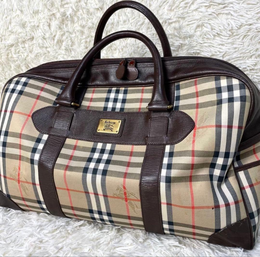 Burberry チェック柄 ボストンバッグ バーバリーズ　旅行カバン