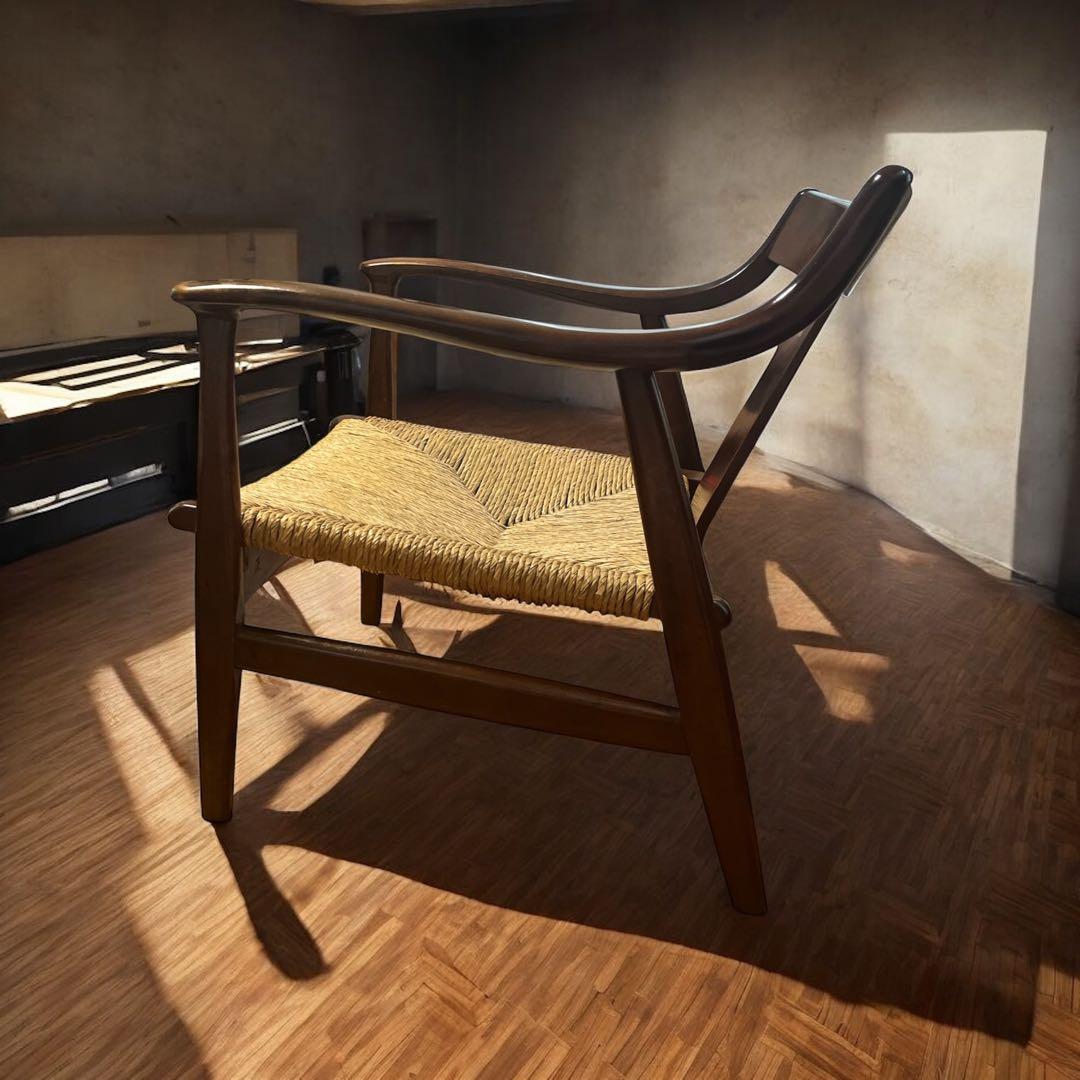 松本民芸 家具 77型 曲肘 ラッシ アーム チェア ①