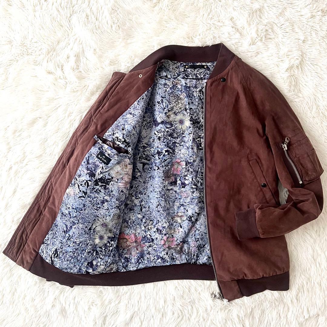Paul Smith フェイクスエード ブルゾン L 裏地花柄