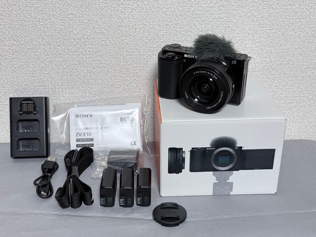SONY ZV-E10 純正バッテリー3個ズームレンズキット