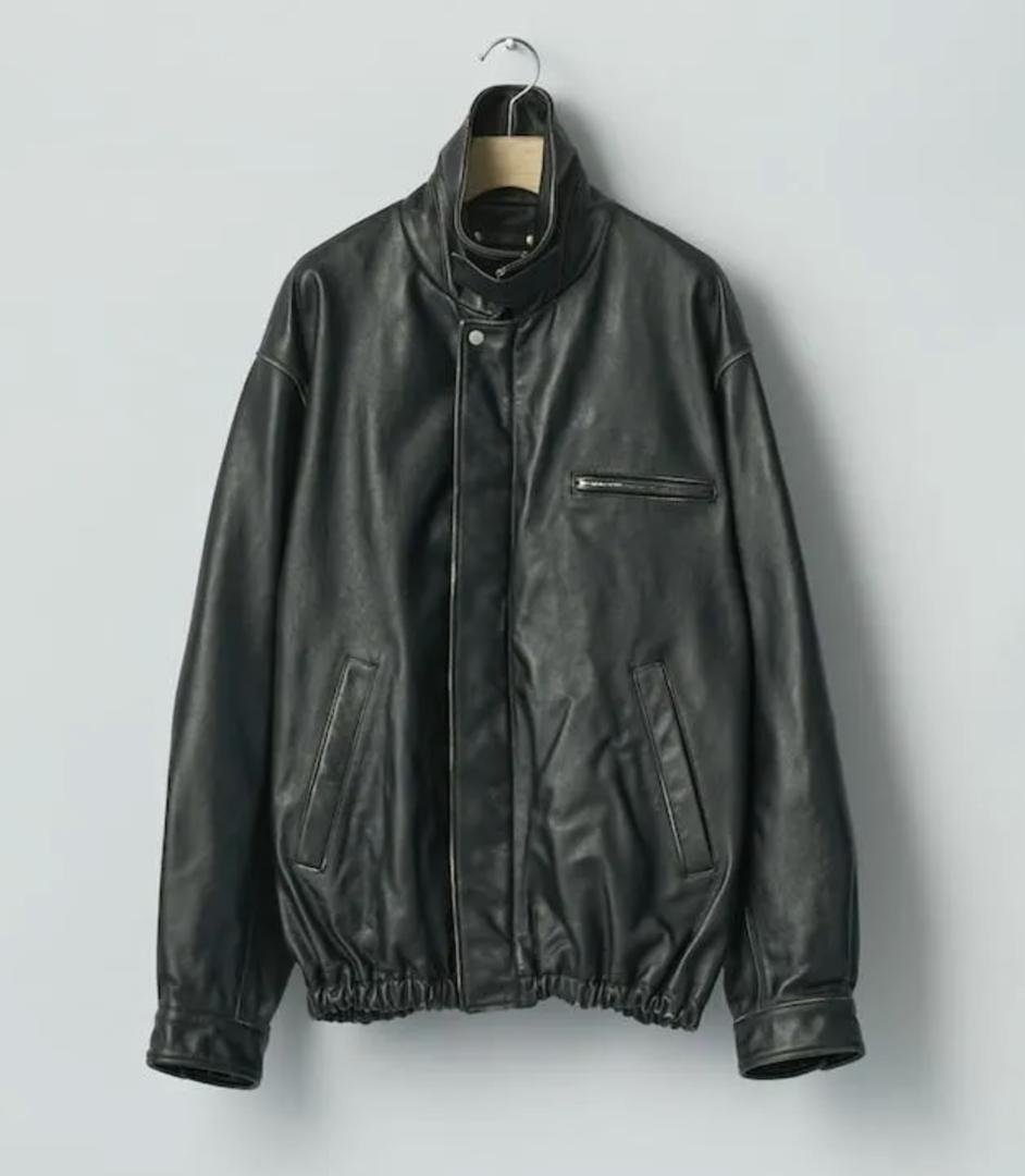 ジャケット・アウター ssstein COW LEATHER VINTAGE ZIP JACKET S