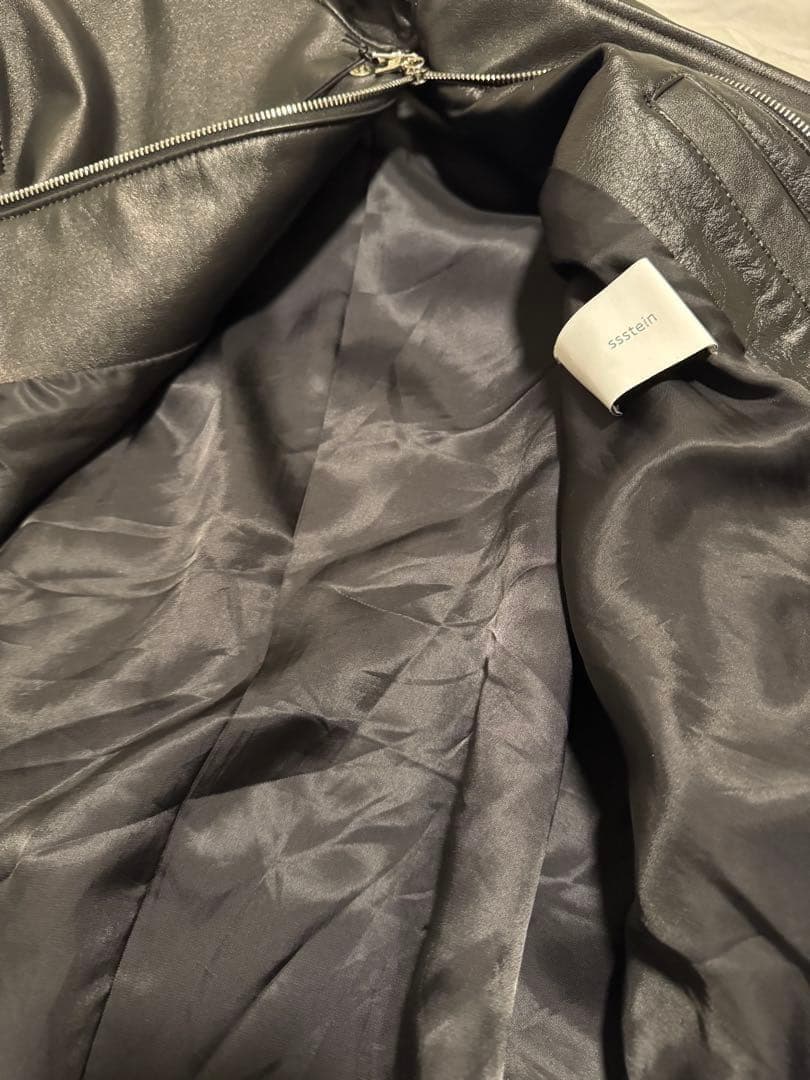 ジャケット・アウター ssstein COW LEATHER VINTAGE ZIP JACKET S