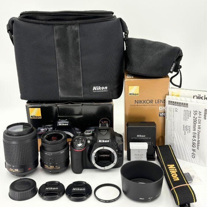 【美品＆SDカード付】Nikon D5300 Wズーム 総ショット1620回◎