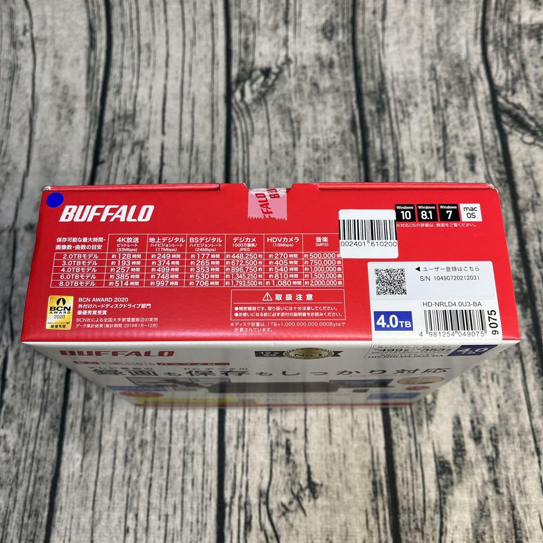 BUFFALO 外付けハードディスク 4TB HD-NRLD4.0U3-BA