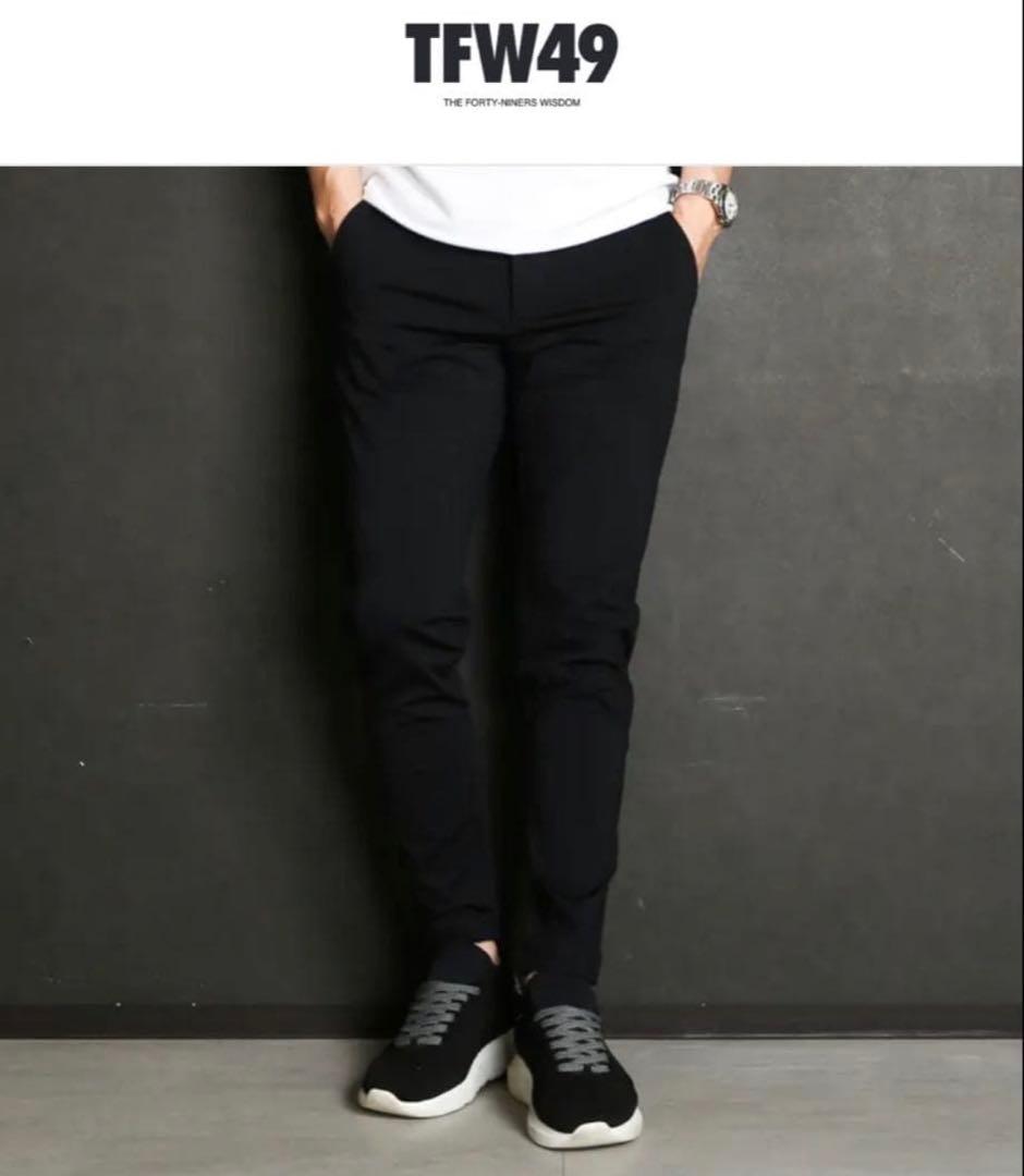 TFW49 ブラック スリムフィットパンツ　ゴルフパンツ