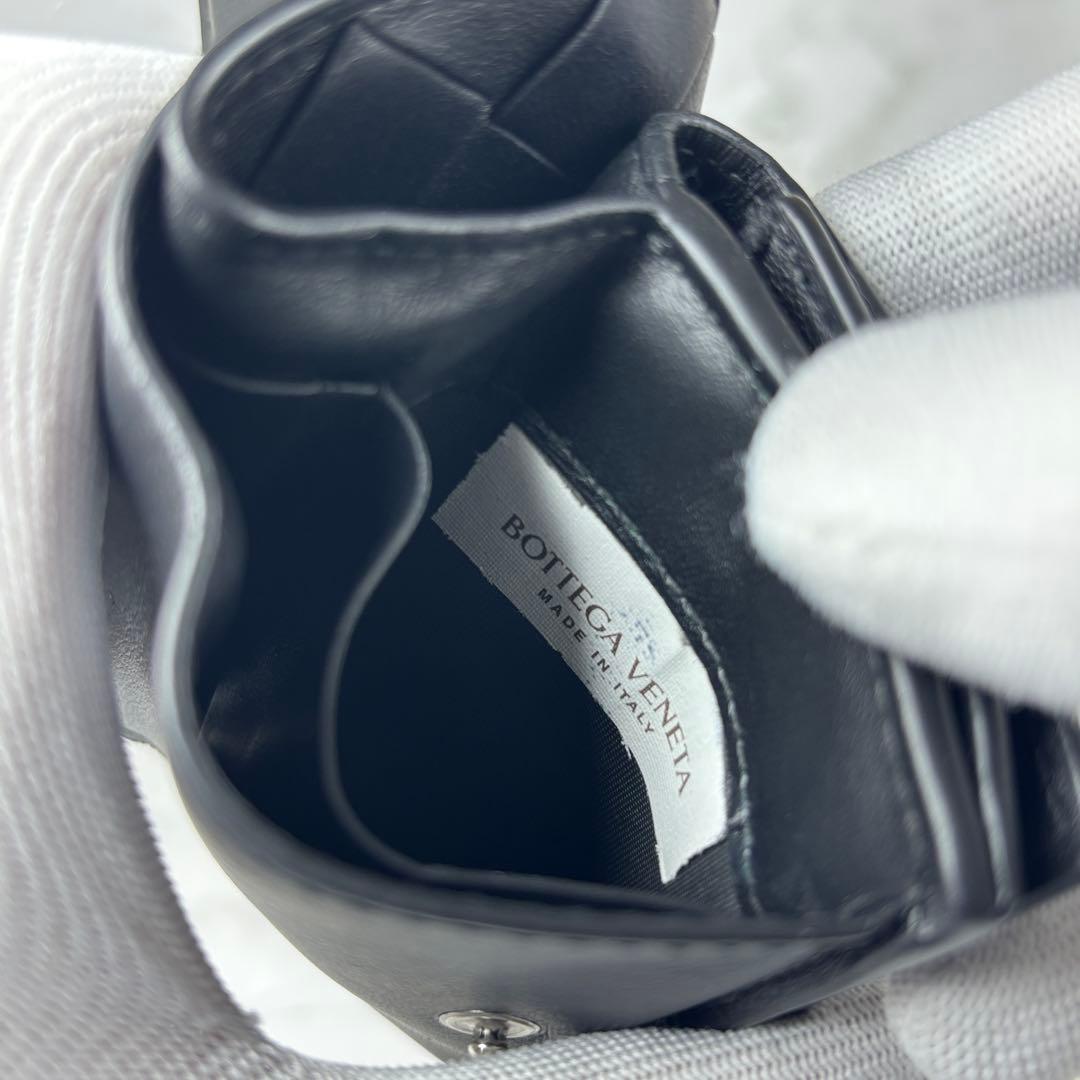 BOTTEGA VENETA ブラック イントレチャート タイニー 三つ折り財布