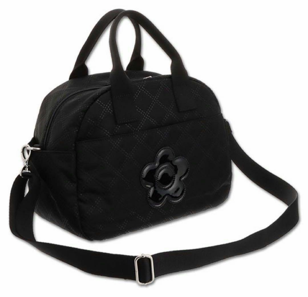 美品　マリークワント　ピンソニックキルトデイジー ライトボストンバッグ 黒