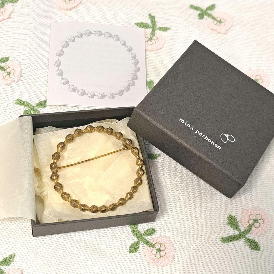 ミナペルホネン tambourine ブローチ アンティークゴールド