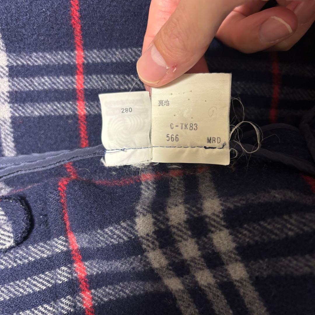 美品　バーバリー　ダッフルコート　ネイビー　チェック　キッズ　150 レディース