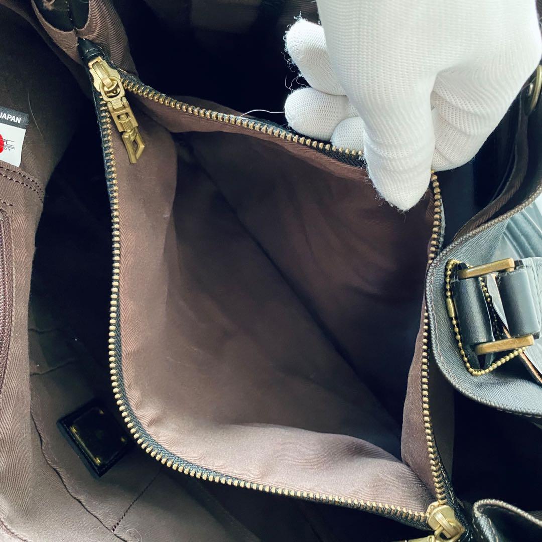 masterpiece マスターピース【美品】PVC＆レザー トートバッグ