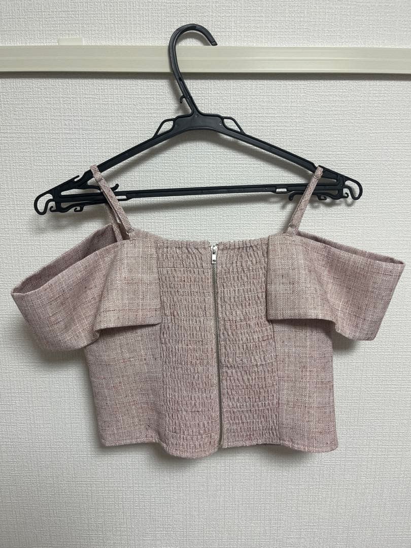 LIP SERVICE ツイードリボンオフショルトップス 4色