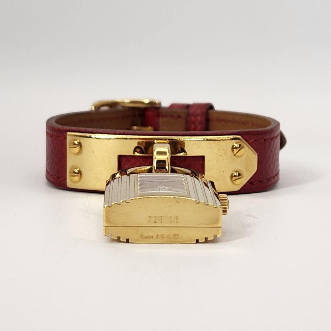 OH済/HERMES エルメス ケリーウォッチ ボルドー × ゴールド