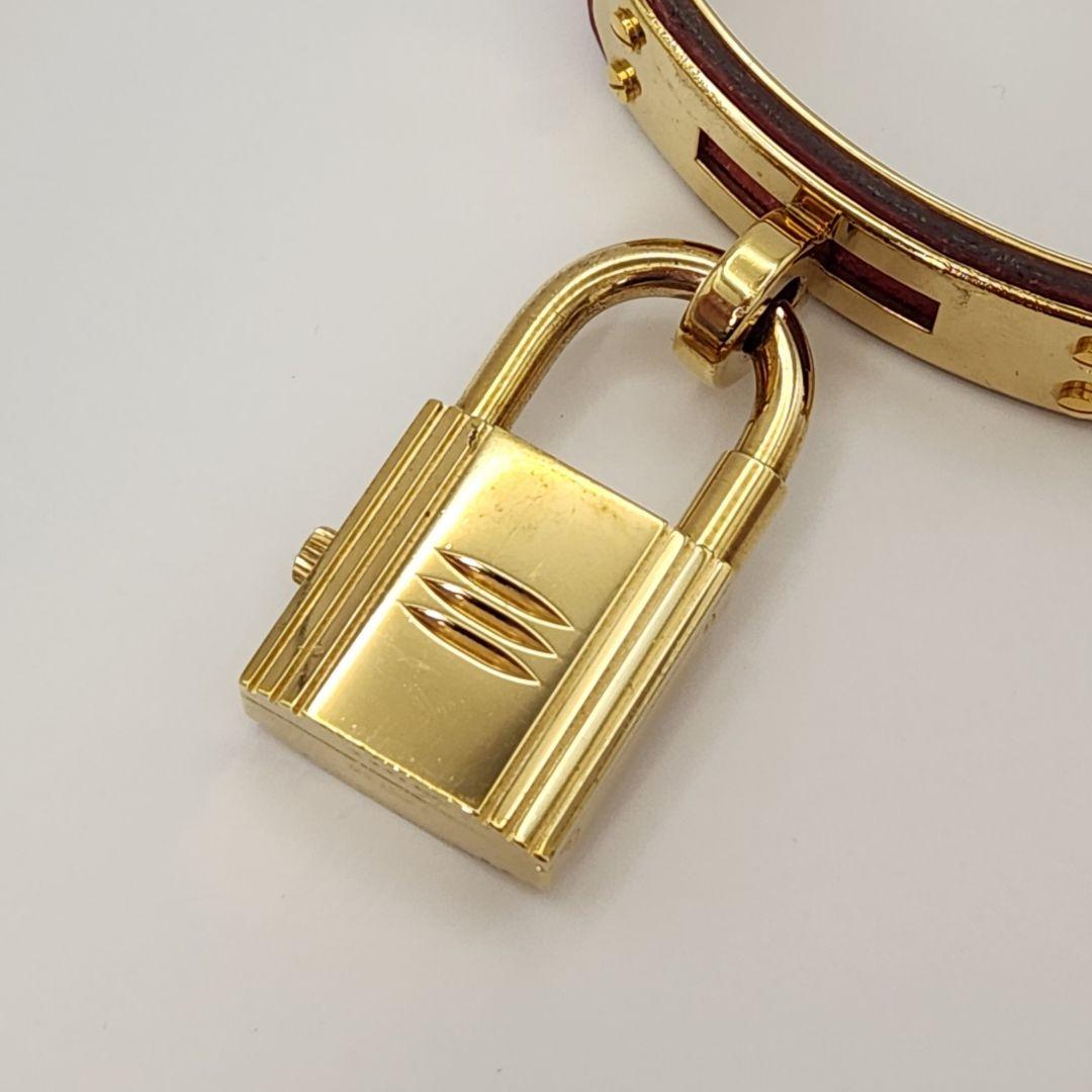 OH済/HERMES エルメス ケリーウォッチ ボルドー × ゴールド