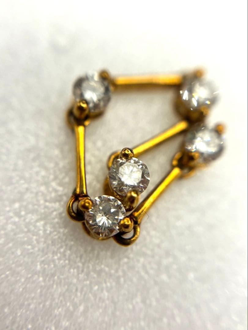 【 K18 / ネックレストップ】ダイヤ0.42ct チャーム 1.12g