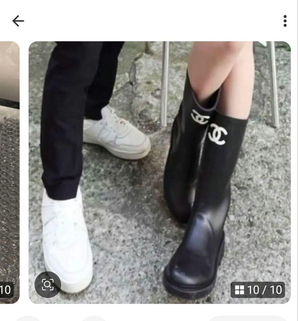 CHANEL 人気レインブーツ保証書　ショッパー箱リボン保存袋付き入手困難品３６