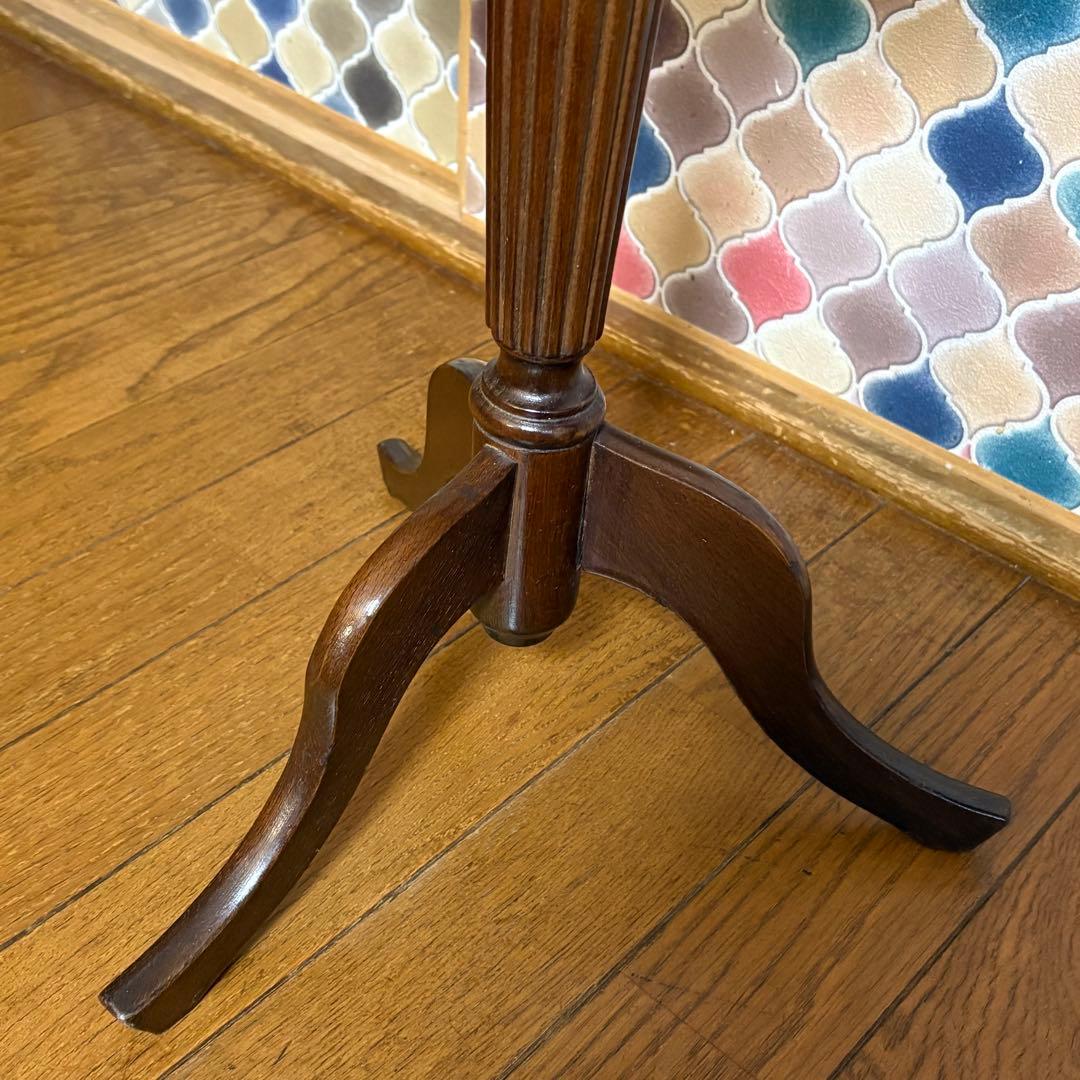 ビンテージ◎木製ラウンドテーブル　サイドテーブル　ミニテーブル　飾り棚　置台