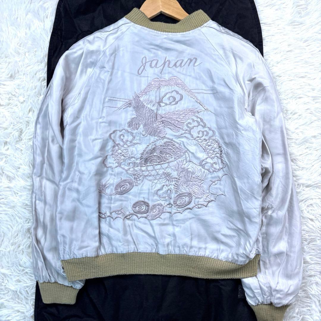 テーラー東洋 スカジャン リバーシブル 舞妓 龍 鷹 サイズL 黒/金 白