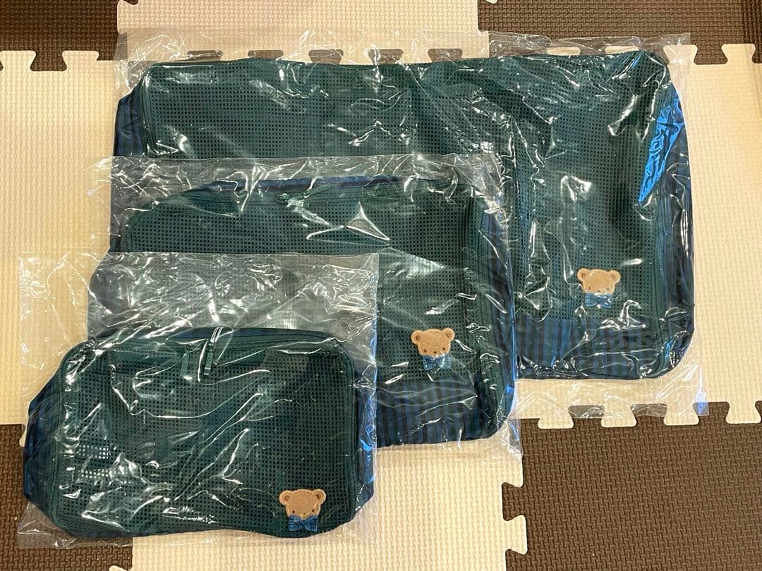 【新品】ファミリア　familiar ポーチ　S、M、L セット 青チェック