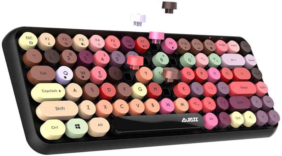 Ajazz ブルートゥース タブレット用キーボード かわいい レディースキーボ