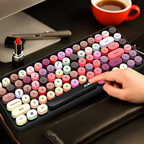 Ajazz ブルートゥース タブレット用キーボード かわいい レディースキーボ