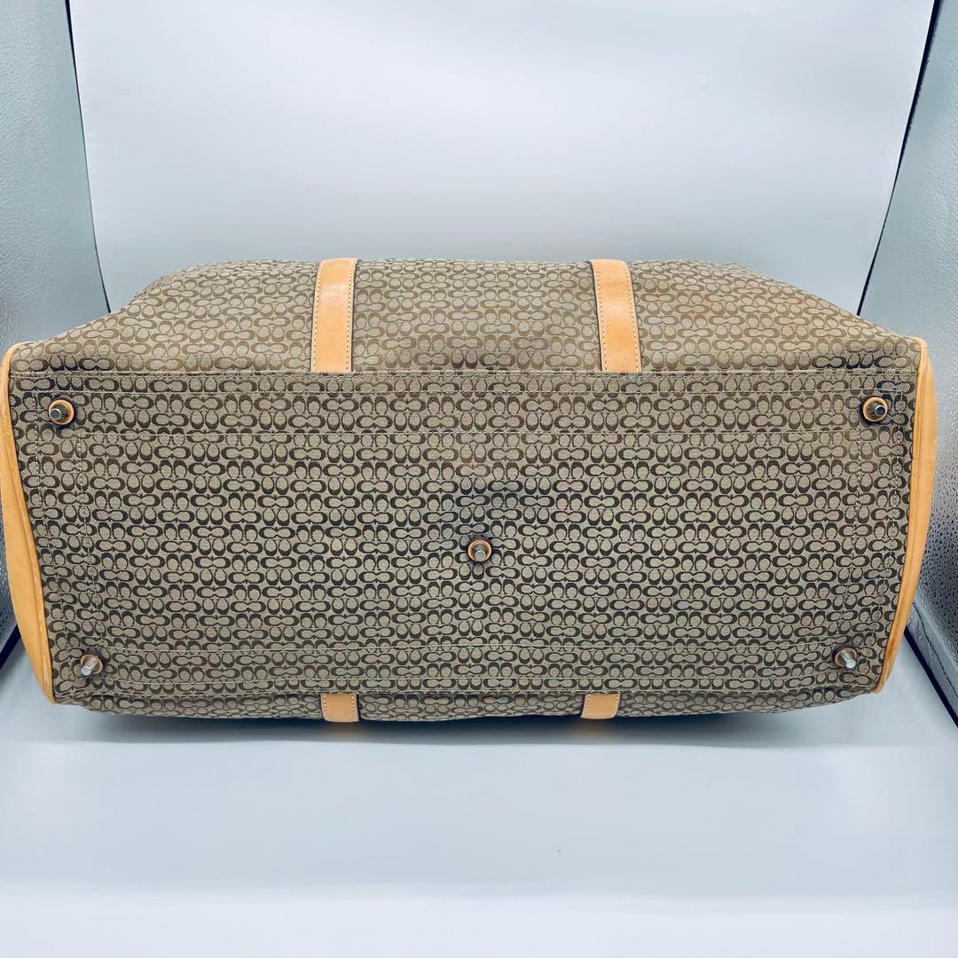 コーチ　シグネチャー　ボストンバッグ F77013 ベージュ系　大型