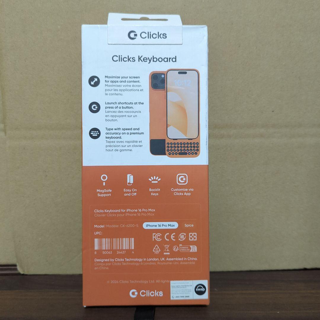 Clicks iPhone16ProMax キーボード付きケース スマホケース